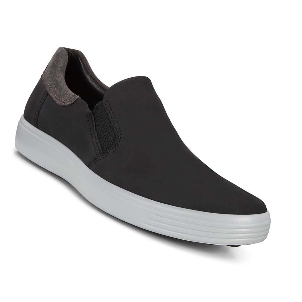 Ecco Soft 7 Slip-on Fritidssko Herre Svarte | NO 480QMA